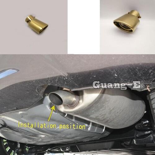 Internal Diameter=63mm/Gold Color/Universal Model/Bent Car Muffler Back End Pipe Dedicate Exhaust Tip Tail Outlet Vent 1pcs