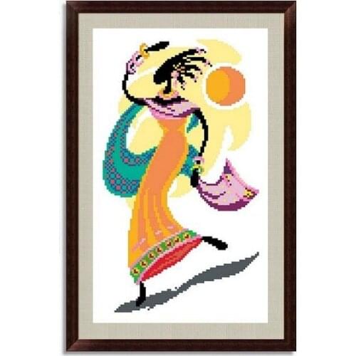 Embroidery Package Best Quality Cross Stitch Kits Unopen New Luxurious Yellow Girl Free shipping