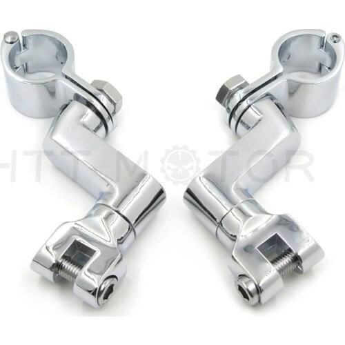 Aftermarket free shipping motorcycle parts Kuryakyn Chrome Longhorn Offset Peg Mounts 1" Magnum Quick Clamp For Harley