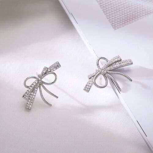 New Bow Earrings Womens Fashion New Bow Earrings Female Temperament Wild Earrings Simple Design Pendientes