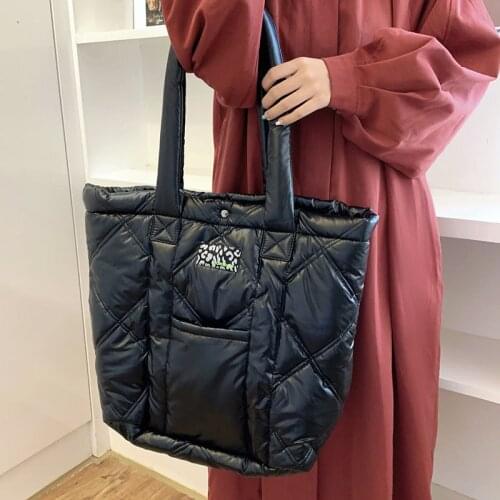 Winter Shopper Pleated Padded Bags for Women Ruched Thread Weekend Female Tote Large Capacity Fluffy Vintage Ladies Shoulder Bag