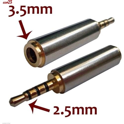 1 Pc / 2 Pcs Hoge Kwaliteit Gold 2.5 Mm Male Naar 3.5 Mm Vrouwelijke Audio Stereo Adapter Plug Converter Hoofdtelefoon Jack NEW