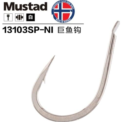 10Packs/lot Mustad Large Barbed Hook Diamond Hook Tip Flat Big Fish Sea Angling Carbon Steel Hooks 13-17# Ocean Fishing Tackles