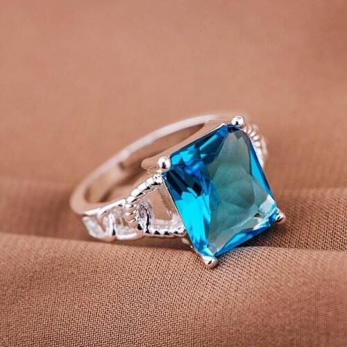 2016 New arrival stone azure circular Wholesale silver plated ring 925 Fashion jewelry Silver Ring PIENPSGJ