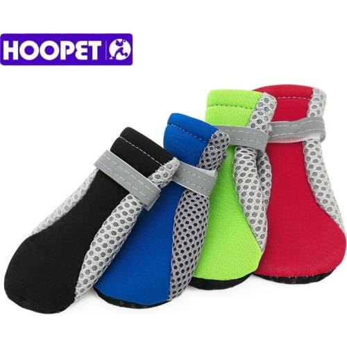 HOOPET 4pcs/Set Pet Anti-slip Foot Cap Dog shoes Breathable Dog Boots Socks For Puppy Large Small Cats Dogs