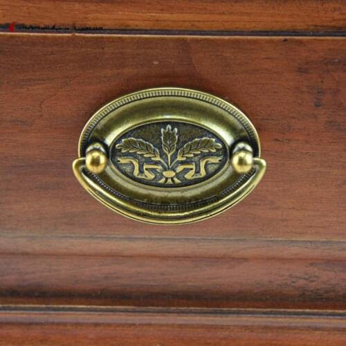 52mm 64mm vinatge style shaky drop rings drawer cabinet pulls knobs 2.5" antique brass dresser door handles knobs retro pulls