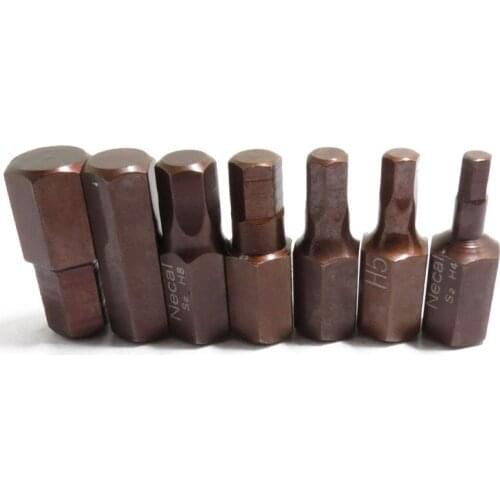 7pcs 10*30mm Hex Screwdriver Bits H4-H12 Inner Hexagon Bit S2 Stell Electric Screwdriver Head Power Driver Tools