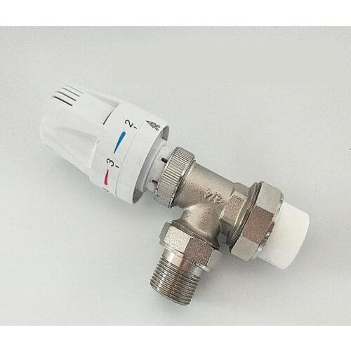 PP-R automatic temperature control valve thermostatic valve aluminum-plastic joint heating angle valve