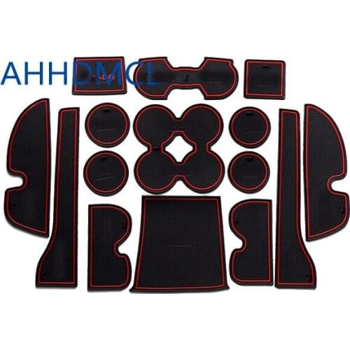 Car Anti-Dirty Pad Door Groove Gate Slot Cup Armrest Storage Mat For Land Cruiser Prado 2010 2011 2012 2013 2014 2015 2016