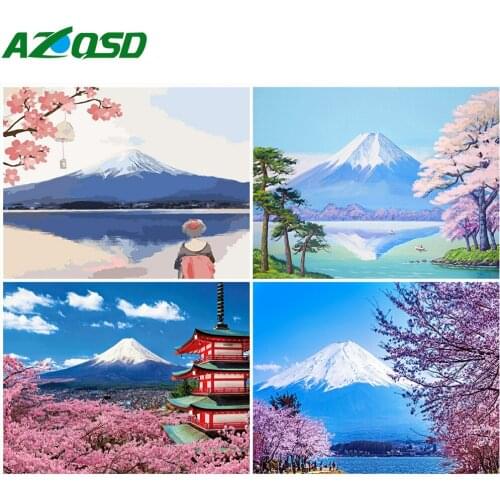 AZQSD Paint By Number Mountain Canvas Painting Kits Handpainted Gift Oil Painting By Numbers Scenery Living Room Home Decor
