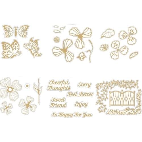 Butterflies Daisy Metal Hot Foil Plate and Corresponding Cutting Dies for Scrapbooking Diy Album Paper Card Making Decoration
