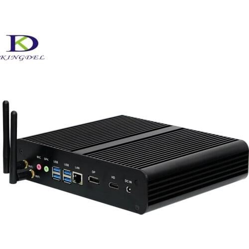 Fanless HTPC Core i7 6600U Dual Core Intel HD Graphics 520,HDMI support 4K,USB 3.0, DP,SD Card port,Barebone mini PC