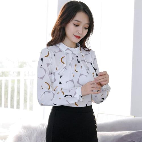 Blouse Women Chiffon Shirt Womens Long-Sleeved Spring Autumn Womens Autumn Top Womens Blusas Mujer De Moda