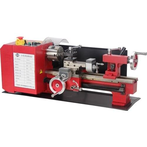 220V household desktop metal lathe, digital display of feed, metal hand wheel, metal gear, 80 three-jaw chuck