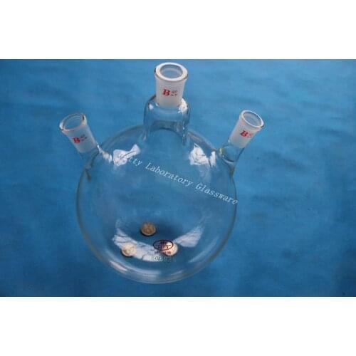5L 3-neck Round bottom flask, 5000ml, Joint 24/40,heavy wall (Lab instrument)
