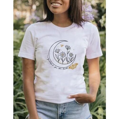 GRATEFUL FOR THE EARTH t shirt unisex pure cotton casual young hipster girl gift hipster street style party tees vintage tops