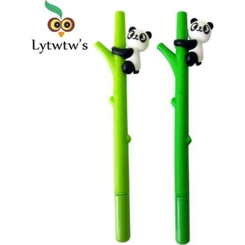 1 Piece Lytwtws Korean Stationery Cute Cartoon Pen Advertising Gel Pen School Fashion Office Kawaii Supply Panda Bamboo Animals