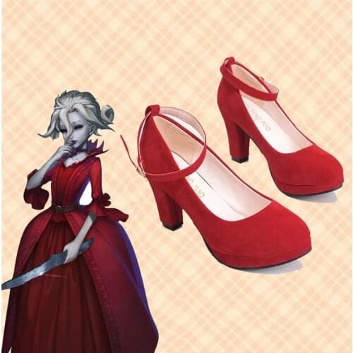Game Identity V Mrs. Red Mary Red Monitore Lolita Shoe Cosplay Shoes Boots Halloween Party Costume Prop Custom Made