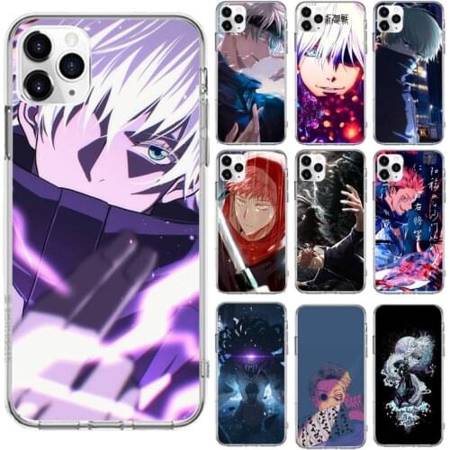 Jujutsu Kaisen Satoru Gojo Phone Case Transparent for iPhone 6 7 8 11 12 s mini pro X XS XR MAX Plus cover funda shell