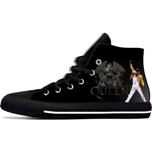 Queen Freddie Mercury Rock Band Fashion Funny Casual Cloth Shoes High Top Lightweight Breathable 3D Print Men Women Sneakers