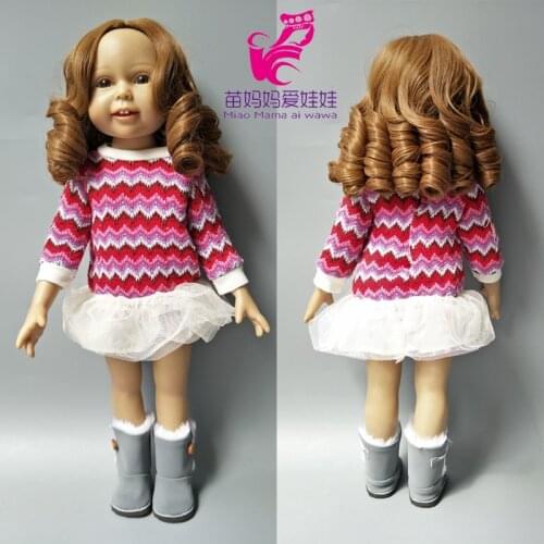 25-28CM head size Dolls curly Hair Wig for 18 inch Girl Doll DIY Accessory Hair Replace