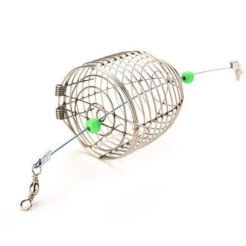 Small Fishing Lure Cage Stainless Steel Wire Fish Bait Trap Basket Fishing Tackle Lure Cage Fishing Tool Height 5cm