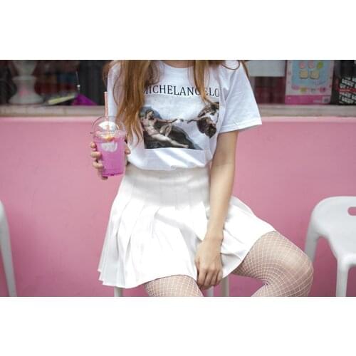 Michelangelo Cappella Sistina T Shirt Harajuku Ulzzang Tumblr Women T-shirt Kawaii Cotton T Shirt Femme Women Tshirts for Ladies