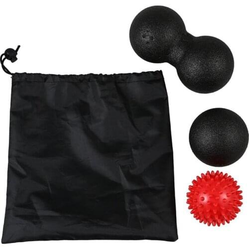 Massage Ball Set 1 Lacrosse Ball + 1 Double Lacrosse Ball + 1 Spiky Ball for Trigger Point Therapy - Release Tight Muscles