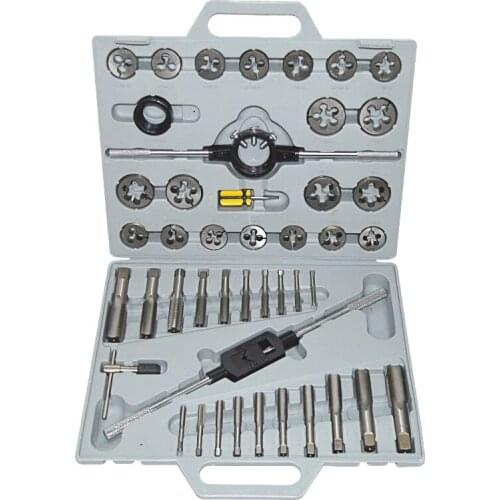 1PC Taps And Die Set Sets 45 Pc/set 1/4"-1" Tap And Die Set Inch Hand Screw Taps Alloy Steel Thread Cutting Tool With Case