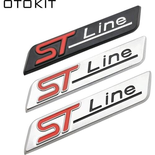 New Metal Red Blue ST line Front Sticker Car Head Emblem Badge Chrome Sticker for FORD FIESTA FOCUS MONDEO Auto Car Styling