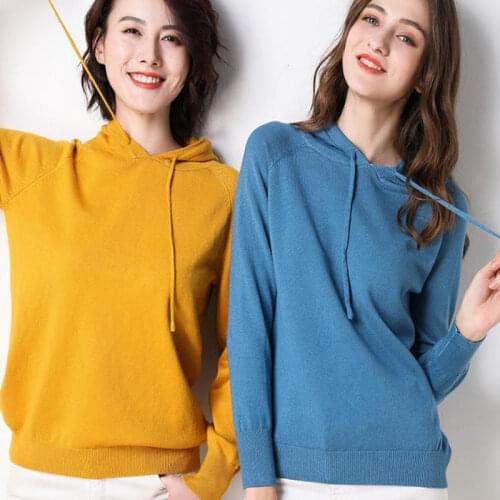 WYWAN New Fashion Autumn Winter Women Sweater Hooded Short Knitted Shirts And Pullovers Slim Warm Bottom Jumper Sweater Tops