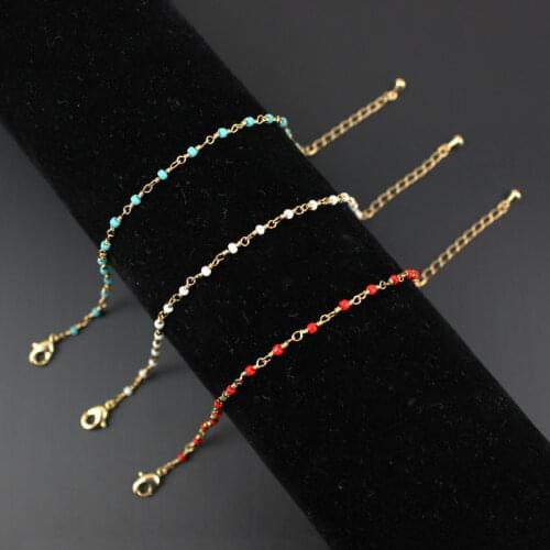 Bohemian Style Handmade Glass Beads Bracelet Fashion Simple Jewelry cross Bracelet women18K Gold Plated Bracelet