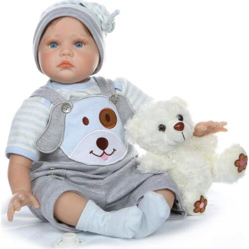 NPK Doll 55CM bebe reborn newborn boy realitic baby doll lifelike soft silicone real touch weighted body rooted hair