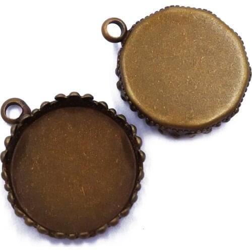 Wholesale Lot 1000Piece Antique Bronze Round Blank Pendant Trays Blank Bezel Cabochon Base Setting PT06