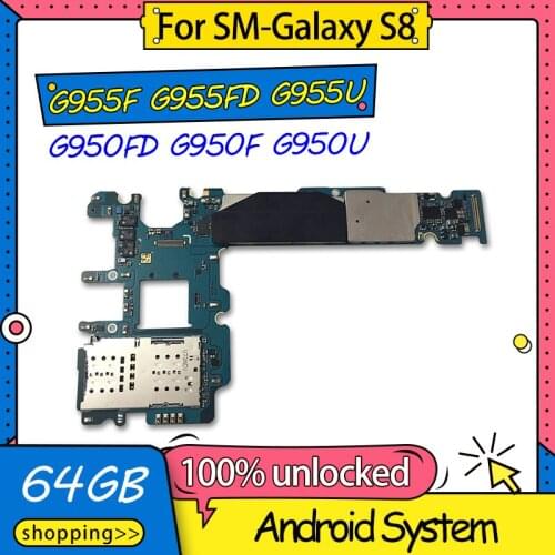 64GB for Samsung Galaxy S8 Motherboard,100% unlocked for Galaxy S8/S8 Plus G955F G955FD G955U G950FD G950F G950U Logic Board