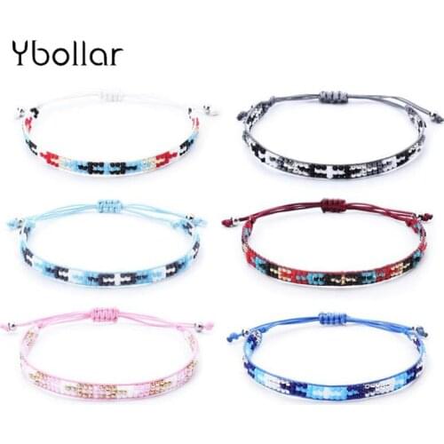 1pc Bohemian Seed Beads Bracelet Handmade Friendship Braided Rope Woven Rice Beads For Women Charm Jewelry Gift