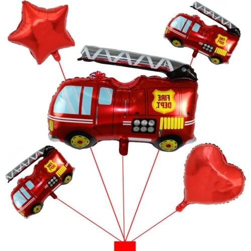 Fireman Sam birthday fire truck balloon decoration baby shower supplies birthday party decorations adult disposable tableware