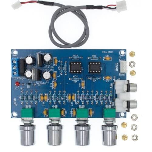 NE5532 Preamp Pre Amplifier Audio Adjustment Plate Double AC12V HIFI Amplifier Preamplifier Volume Tone Control