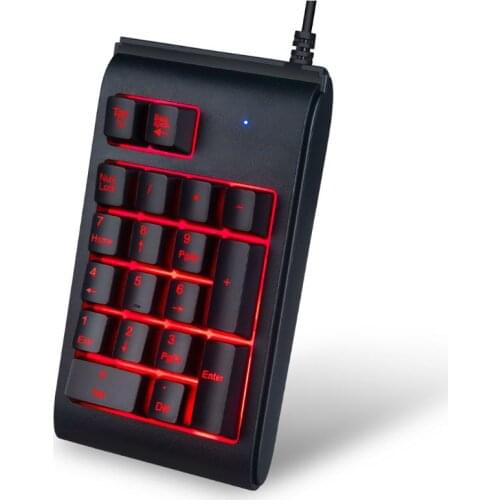 Three Colors RGB Backlit USB Wired Keyboard Waterproof Number Pad Numeric Keypad Mini Numpad Multi-functional Digital Keys P9YA