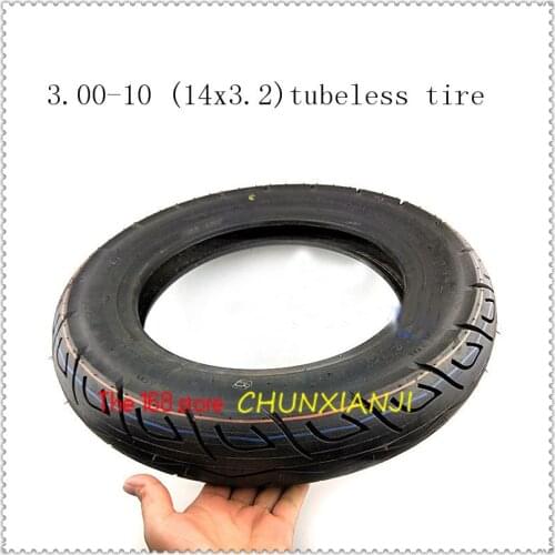 Size 3.00-10 / 14x3.2 fits Electric vehicle Electric Scooters e-Bike 14*3.2 300-10 Explosion-proof 14 inch Vacuum Tubeless Tire
