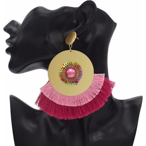 Ethnic Tassel Earrings For Women Summer Fringe Earings Fashion Jewelry Statement Bohemian Flower Wedding Brincos Hanging