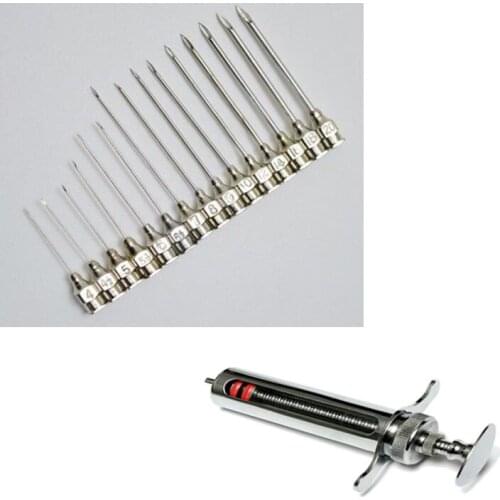 10ml -100ML Steel Syringe Veterinary Syringe10pcs stainless steel veterinary syringe needle pet animal animal husbandry supplies