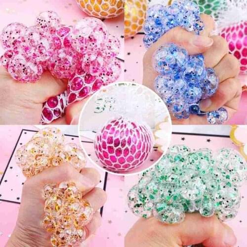 Anti Stress Face Reliever Gold Powder Ball Autism Mood Squeeze Relief Healthy Toy Fun Gadget Vent Children Gift Fidget Toy Kids