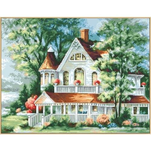 Quiet Villa Patterns Cross Stitch Pre-printed Embroidery Sets 11CT 14CT DIY Crafts Kits Needlework Knitting Home Decor Paintings