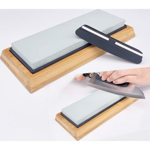 Whetstone knife sharpener knife sharpener flattening stone Single side warter stone Knife holder bamboo base set