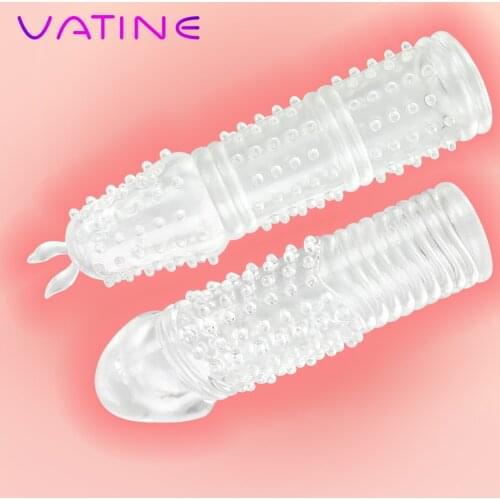 VATINE Adult Products Sex Toys for Men Cock Ring Penis Extender Condoms Reusable Penis Sleeve