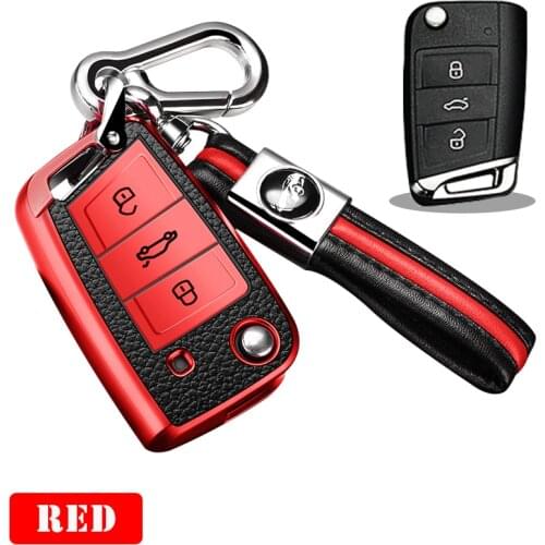 Custodia in pelle TPU per auto portachiavi custodia custodia portachiavi Shell per Volkswagen VW Golf 7 mk7 Seat Leon FR2 Altea