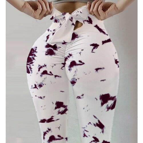 Women Tie Dye Printing Leggings High Waist Stretch Strethcy Fitness Leggings Sports Yoga Pants Seamless Leggings Sweatpants E2