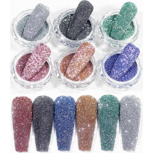 0.5g/box Nail Powder Glitter Crystal Diamond Shiny Nail Art Pigment Nail Polish Laser Dazzling Disco Style Nail DIY Decorations