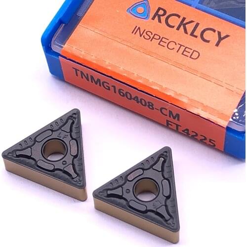 10pcs RCKLCY High quality TNMG160408 CM FT4225 External Turning Tool Carbide insert CNC blade carbide insert Machining for steel